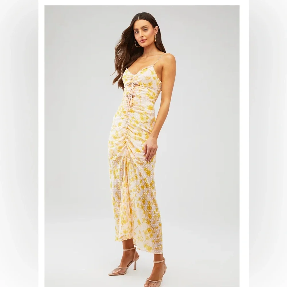 REVOLVE Yellow & White Floral Maxi Dress - Picture 1 of 5